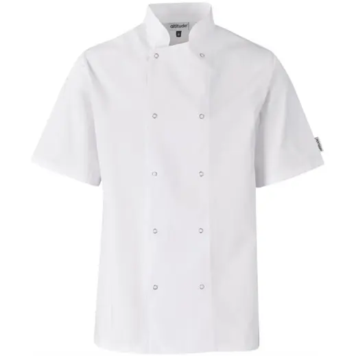 Unisex Short Sleeve Zest Chef Jacket White Front